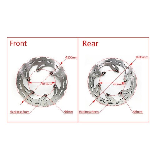 Dirt Bike 250mm 245mm Steel Front Rear Brake Disc for YAMAHA YZ125 YZ250 YZ250 YZ450F WR250F WR450Fpicture5