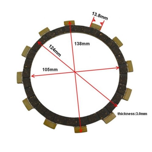 Motorcycle Clutch Friction Plate for YAMAHA TTR250 TZR250R WR250F WR250R WR250X YZ125 XG250 TRICKER XT250 Serowpicture6