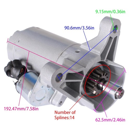 Starter Motor for Honda 11-13HP Engines GX360 GX340DE33 GX500 GXV270 GXV340 GXV390 31200-ZA0-701 31200-ZA0-L01picture6