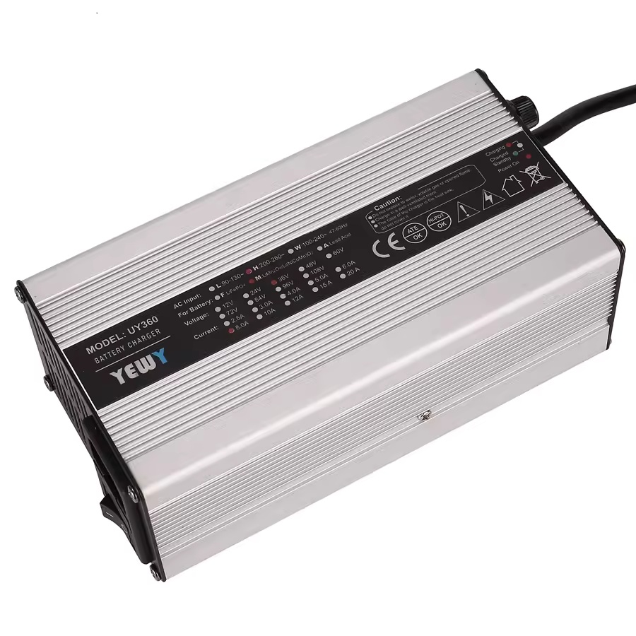 110-220 Volt 360 Watt Battery Charger Motorcycle Bicycle Lithium Ion Lead Acid