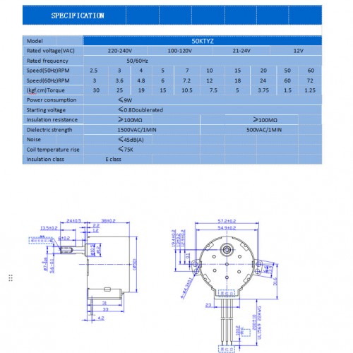 220V Bidirectional Controllable Permanent Magnet Synchronous Motor 50KTYZpicture2