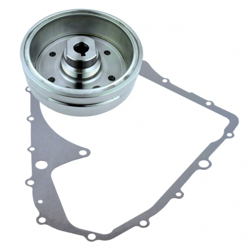 OULI Crankcase Cover Gasket+ Flywheel Rotor Compatible with Suzuki LTA 400 2002-2007 