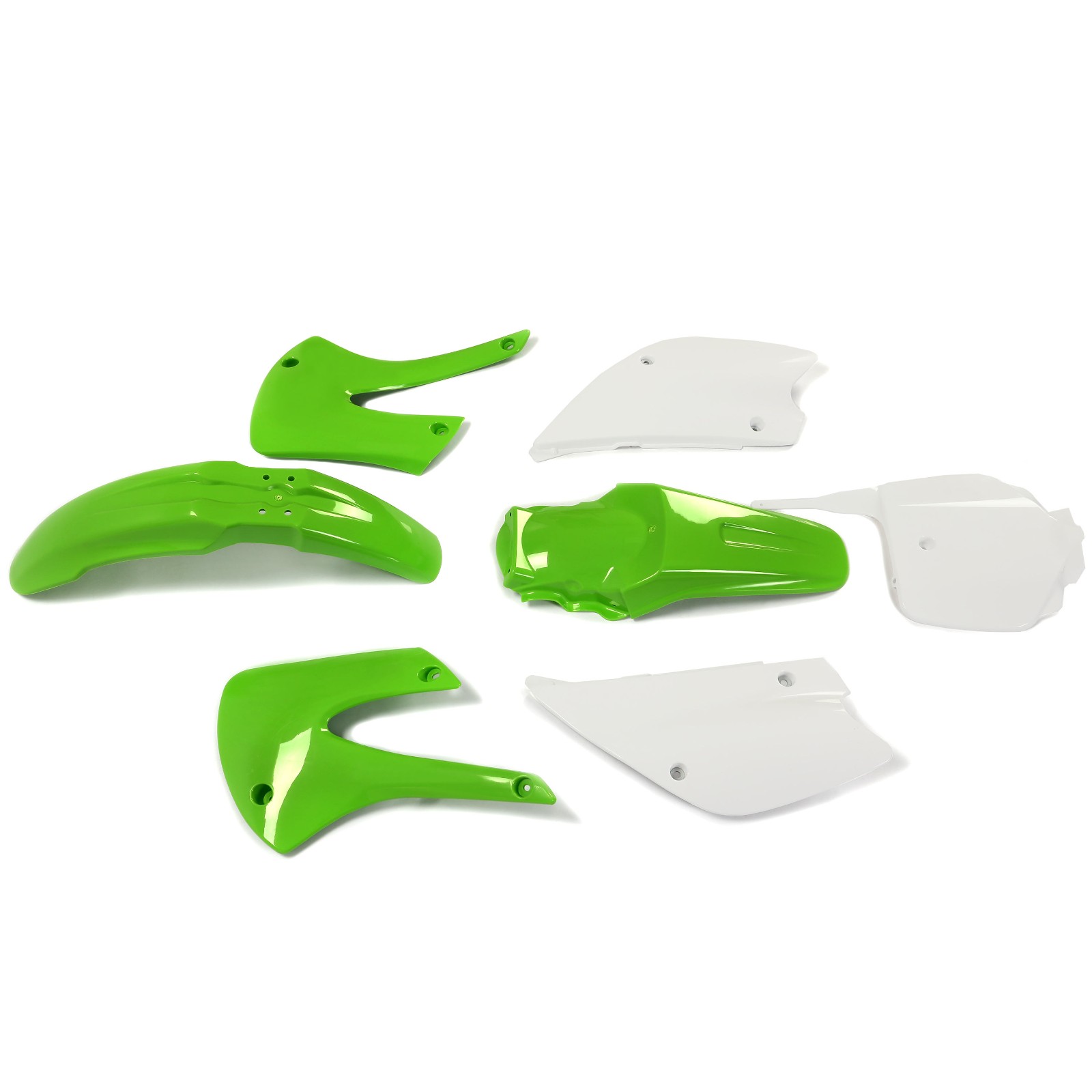 Green/White Restyled Plastics Body Kit for Kawasaki KX100 KX85 2001-2013