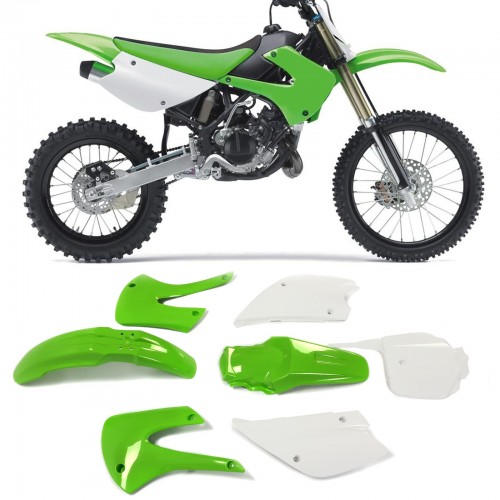 Green/White Restyled Plastics Body Kit for Kawasaki KX100 KX85 2001-2013picture5