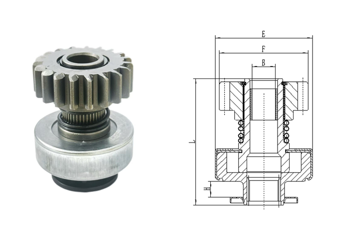 GL0404 STARTER DRIVE For CW 19-Tooth 8-Spline QDY12114