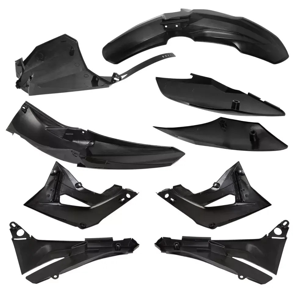 9Pcs Black Plastic Kit for Honda CR125R CR250R 02-07 Body Work Fairing