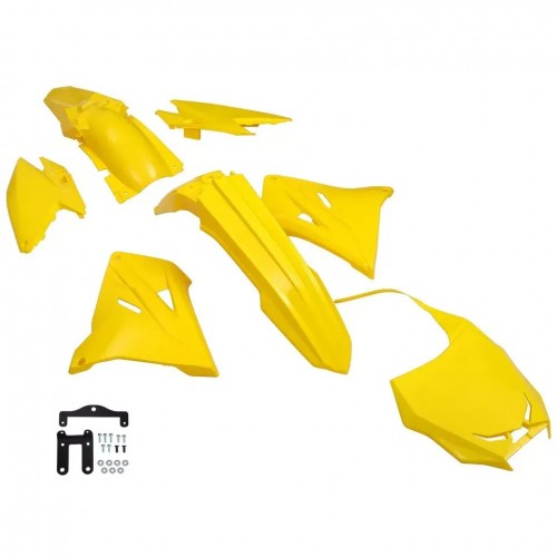 Yellow Restyled Plastics Kit New Style 2019 for Suzuki RM250/RM125 2001-2008picture2