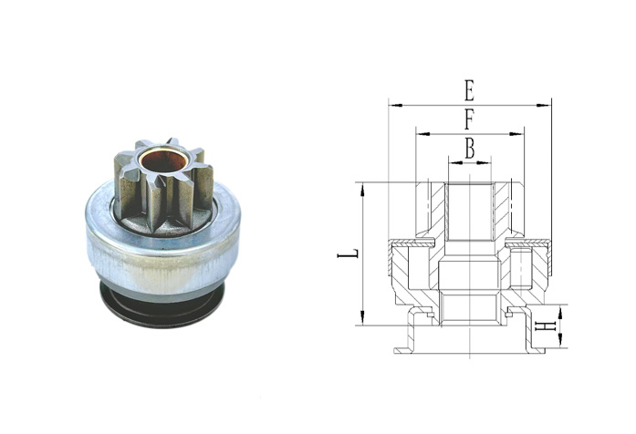 GL0480 STARTER DRIVE For QDY1211 CW 8T 8 - Spline