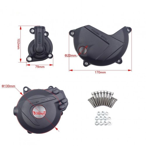 Motorcycle NC250 Clutch Magneto Water Pump Protection Cover Engine Guard for ZONGSHEN NC250 Engine KAYO BSE