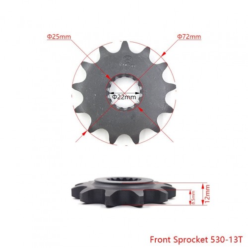 Motorcycle NC450 Small Sprocket Drive Front Sprocket 520 13T 14T 530 13T for ZONGSHEN NC 450 Engine BSEpicture3