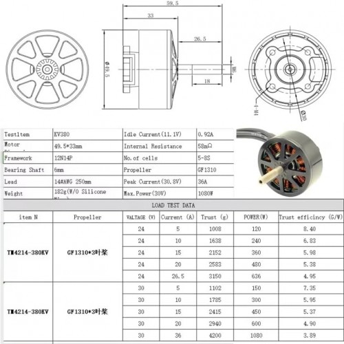 HHO4214 4214 640KV 6S Lipo UAV Brushless Motor for 13inch X-Class RC FPV Racing Drone Long-Range Flight Airplane Partpicture4