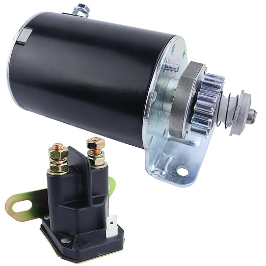 Starter Motor & Solenoid Relay for Cub Cadet RZT17 RZT42 2004-2006, 1600 1800 1999, LT1018 2004, 593934 693551 LG693551 BS693551 SE501848picture1