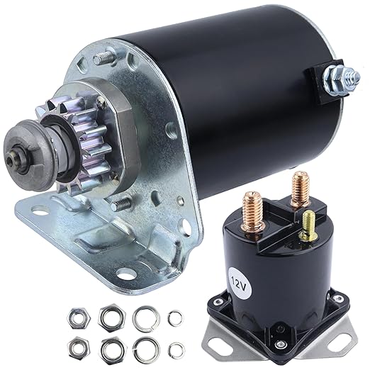 Starter Motor & Solenoid Relay for Cub Cadet Zero Turn Z-Force 42 2004, 593934 693551 LG693551 BS693551 SE501848 030221picture1