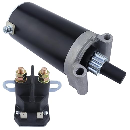 Starter & Relay for Kohler for Cub Cadet LT1045 LT1046 05-06, i1046 i1050 06-12, LTX1046 09-14, LTX1042 LTX1050 RZT 42 46 50 54 11-13, 1999-1140051 3209801 3209803 3209804 32-098-01-Spicture1