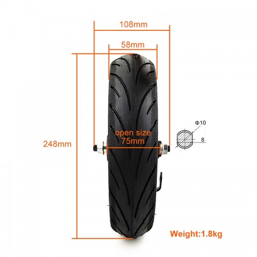 Scooter front wheel with drum brake assist hub 60/70-6.5picture4