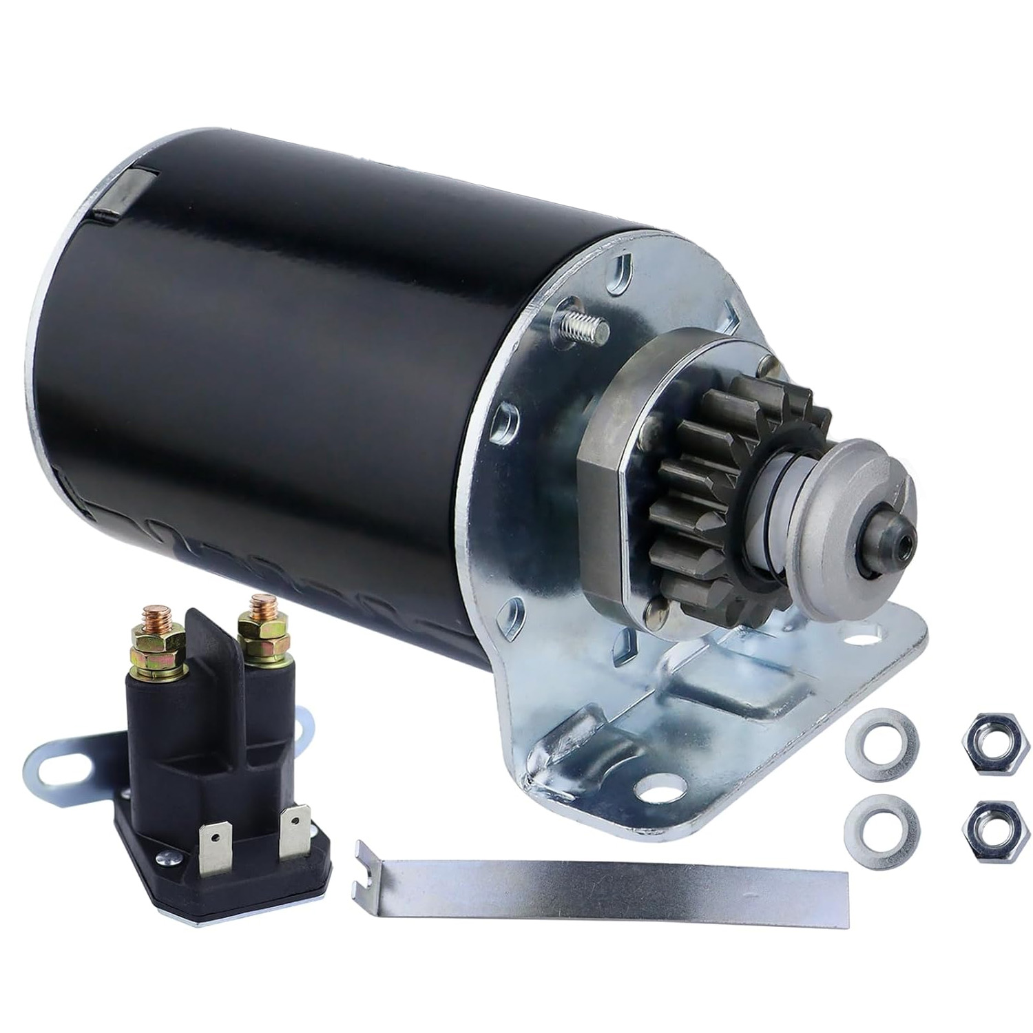 Starter Steel Gear & Relay for John Deere L120 LA120 LA130 LA135 LA140 LA145 LA150 LA155 LA165 LA175 Z225 L118 LG497595 MIU13772 AM37352 AM39137 AM122337picture1