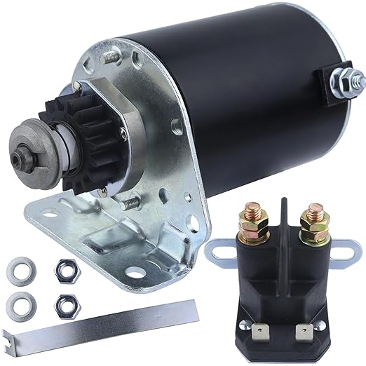 Starter & Relay for BS Engines for John Deere L118 L120 LA120 LA130 LA135 LA140 LA145 LA150 LA155 LA165 LA175 Z225 Z235 Z255 Z425 Z525 Z535 Z665 LG497595 AM37352 AM39137 AM122337picture1