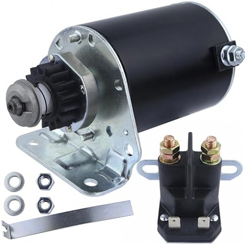 Starter & Relay for BS Engines for John Deere L118 L120 LA120 LA130 LA135 LA140 LA145 LA150 LA155 LA165 LA175 Z225 Z235 Z255 Z425 Z525 Z535 Z665 LG497595 AM37352 AM39137 AM122337