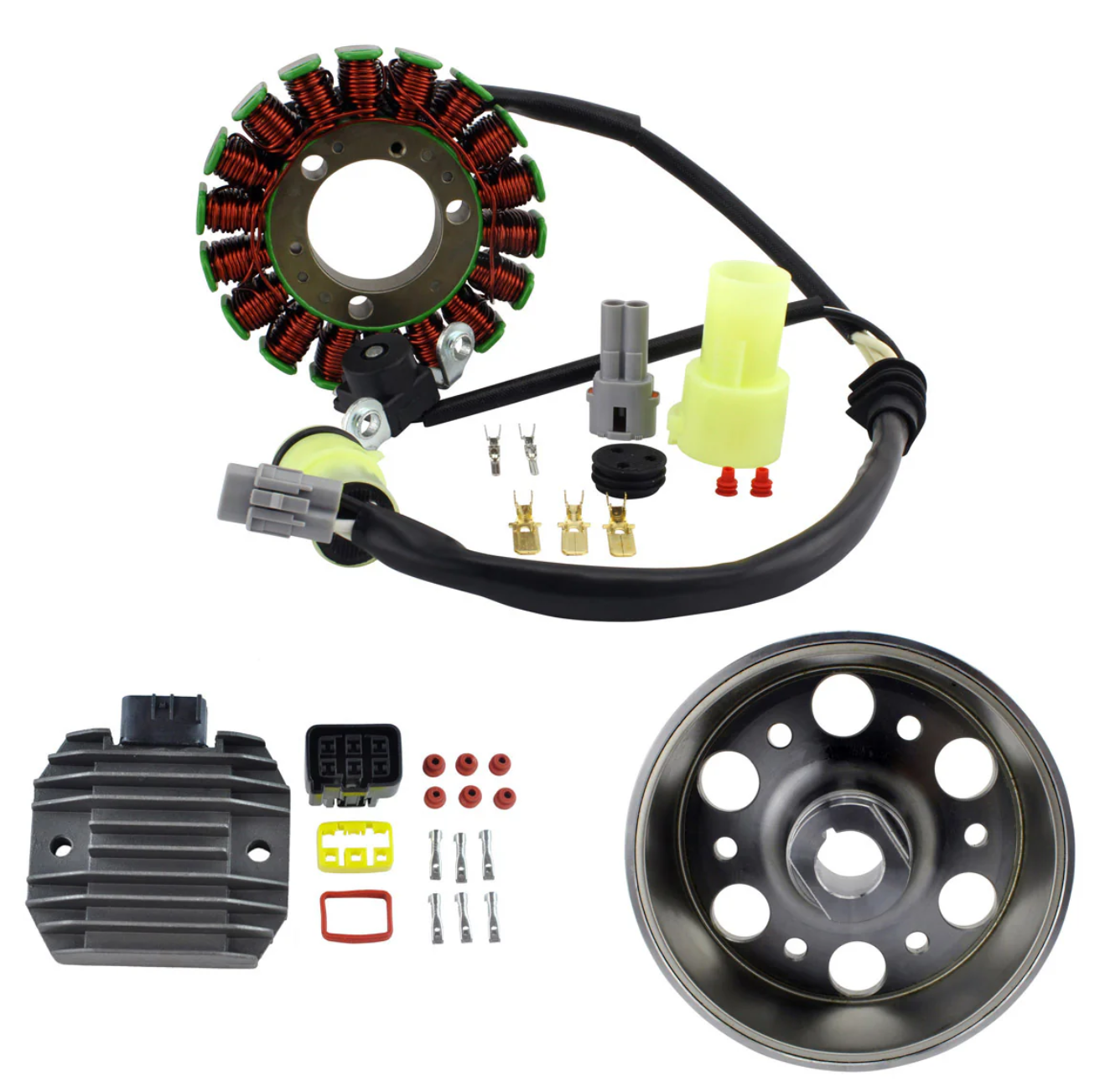 OULI Stator  + Flywheel + Regulator Compatible with Yamaha YFZ 450 R/X 2009-2025