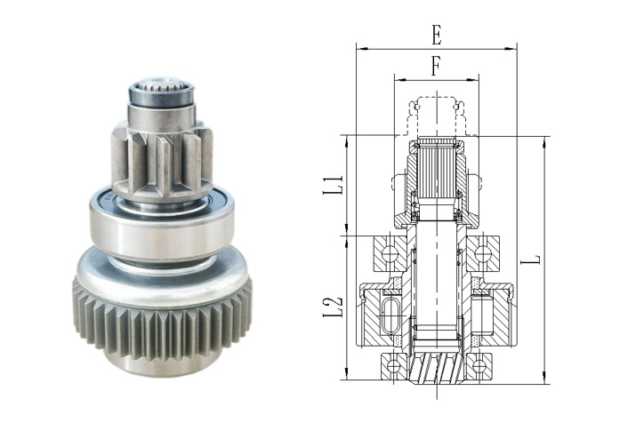 128000 - 1241 STARTER DRIVE CW 9T 40 - Spline