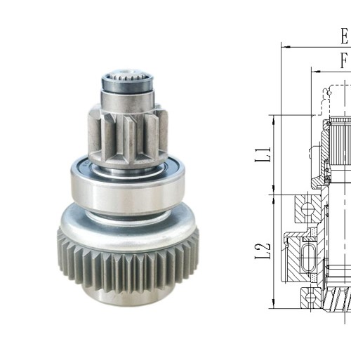 128000 - 1241 STARTER DRIVE CW 9T 40 - Spline