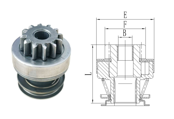 Bosch 0399D73278 Starter Drive CW 12T 16 - Spline
