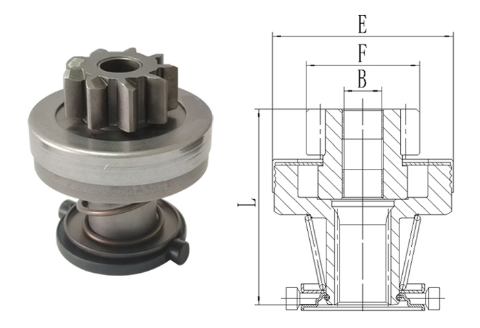 QDJ4620 STARTER DRIVE CW 9T 16 - Spline