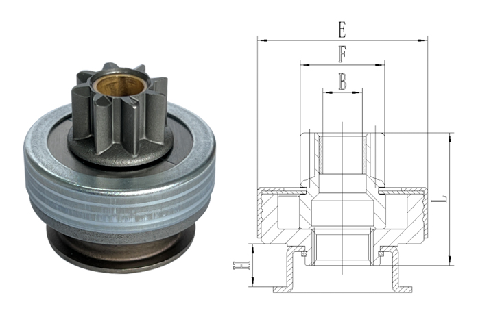 GL0526 STARTER DRIVE D7E47 47 OD