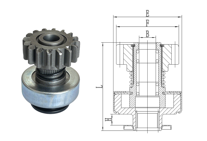 GL0536 STARTER DRIVE GL0401 modified 49.5 OD