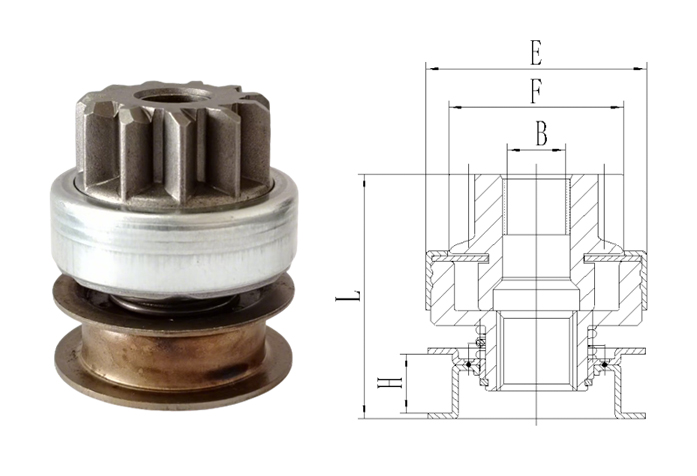 SGA112001 STARTER DRIVE Rotation CW