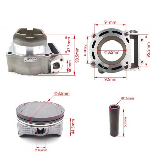NC300S Cylinder Kit Motorcycle Engine Parts Cylinder Block Piston Ring Pin Gasket Set for ZONGSHEN 300CC KAYO BSEpicture3