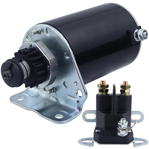 Starter & Relay Replacement for Briggs and Stratton 691262 393499 394943 497401 494198 494990 795121 for Cub Cadet 1215 1220 12HP Gas 1987-1988, 399169 490420 494148 499521 AM106883picture1