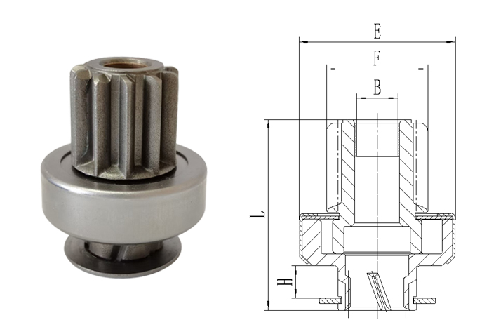 GL0550 STARTER DRIVE 104-16 Bushing inner diameter 12
