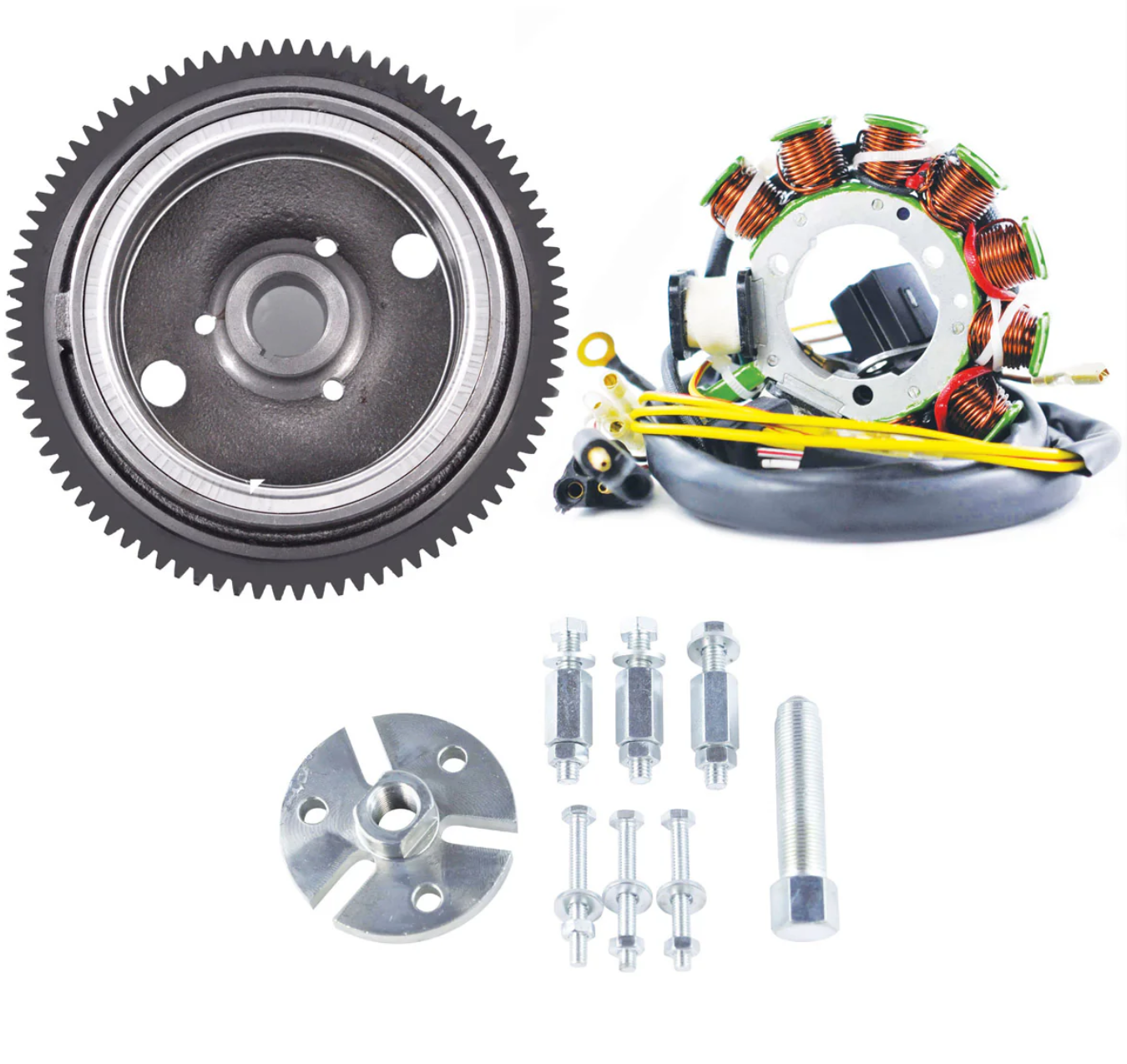 OULI Improved Flywheel + Stator + Puller for Compatible with Polaris Sportsman 335 400 500 