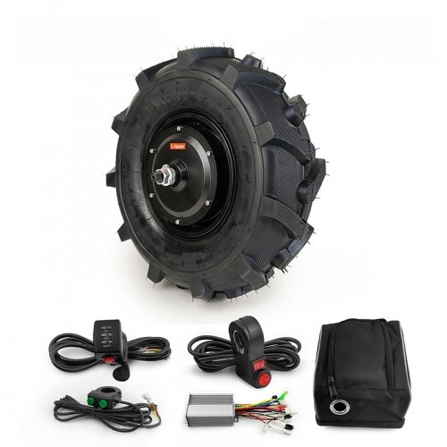 Gear ratio 1:5 handcart motor wheel 14x5.00-6.5 with controller