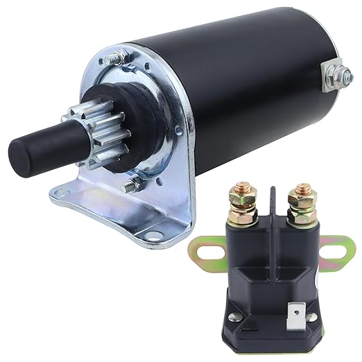 Starter Motor & Solenoid Relay for Kawasaki Engines for Cub Cadet RZT50 2005-2006, 21163-7010 21163-7022 21163-7029 AM133369 MIA11480picture1