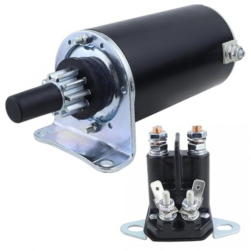 Starter Motor & Solenoid Relay for Kawasaki Engines for Toro TimeCutter Riding Mower Garden Tractor Z Master, for New Holland MZ19H MY17 MY19, 21163-7010 21163-7022 21163-7029 AM133369