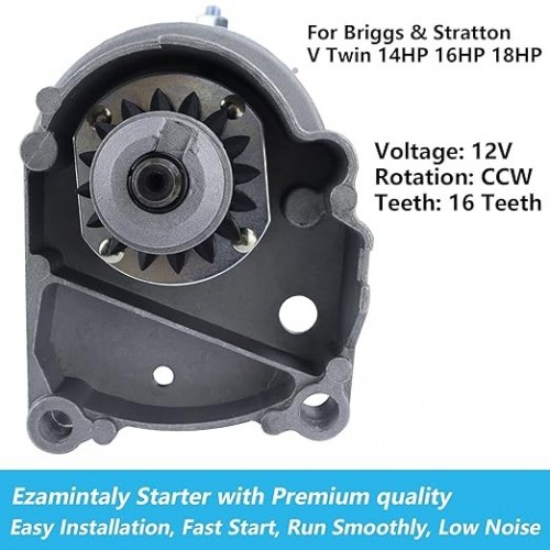 Starter Motor Replacement for Briggs and Stratton V Twin 14HP 16HP 18HP Replace 393017 399928 394674 394808 497596 498148 495100 for Cub Cadet John Deere 116 116Hpicture4