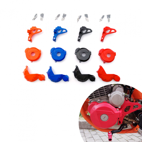 Product Name: CB250-F Engine Protection Material: Nylon Color: Red/Orange/Blue/Black Usage: To protect your engine from falling, flying sands, stones and any crashing.  Applicable Models: For ZONGSHEN CB250-F Enginepicture3