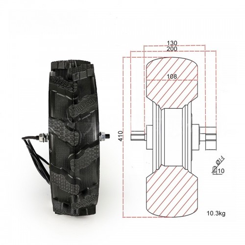 48V 800W Gear Ratio 1:5 Hand Truck Motor Wheel 16-Inch Tire Electric Unicyclepicture4