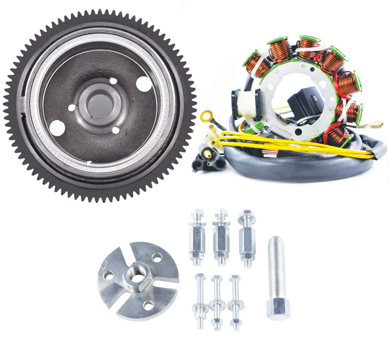 OULI Flywheel + Stator + Puller Compatible with  Polaris Sportsman 335 400 500