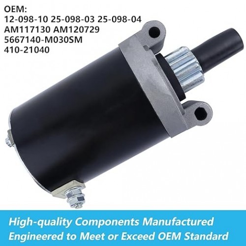 Starter Motor & Solenoid Relay for Kohler Engine, for John Deere STX30 STX38 STX46, 12-098-10 25-098-03 AM117130 AM120729 410-21040 5667140MO30SMpicture3