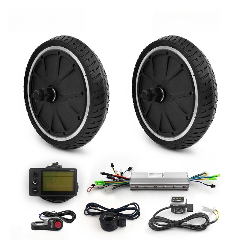 Dual-drive 24V 500W 8-inch brushless gearless hub motor for folding bikes