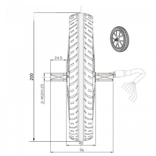 Dual-drive 24V 500W 8-inch brushless gearless hub motor for folding bikespicture3