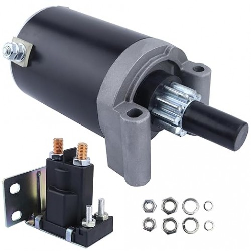 Starter Motor & Solenoid Relay for Kohler Engine, for John Deere STX30 STX38 STX46, 12-098-10 25-098-03 AM117130 AM120729 410-21040 5667140MO30SM