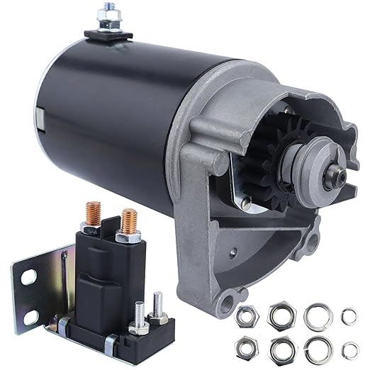 Starter Motor & Solenoid Relay for BS Engine for John Deere 116 116H, AM38984 AM39287 393017 399928 394674 394808 497596 498148 495100picture1