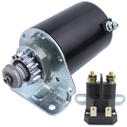 Starter 14 Teeth with Relay Compatible with Craftsman LT1000 LT2000 DYT4000 LT3000 YT3000 42 inch Riding Mower for BS Engine 17-20HP 593934 693551picture1