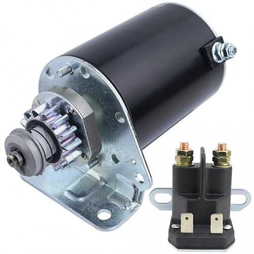 Starter 14 Teeth with Relay Compatible with Craftsman LT1000 LT2000 DYT4000 LT3000 YT3000 42 inch Riding Mower for BS Engine 17-20HP 593934 693551