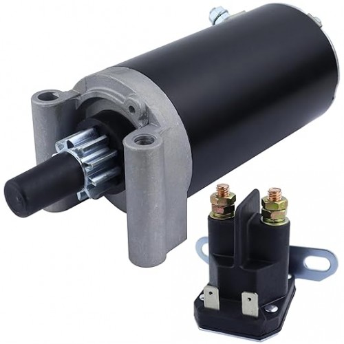 Starter with Relay for Cub Cadet i1046 i1050 LT1045 LT1046 05-06, LGT1050 LGTX1050 12-13, LTX1046 09-14, RZT 42 46 50 54 11-13 with Kohler Courage 7000 Series Engine, 32-098-01S 32-098-04S