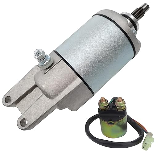 Starter Motor with Relay for Honda Rubicon 500 TRX500FA 2001-2014/TRX500FGA 04-08/FourTrax Foreman Rubicon TRX500FPA 09-14 18610 18666 31200-HN2-003 31200-HN2-A01 410-54066picture1